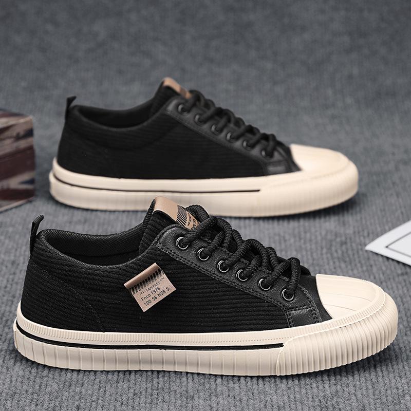 

Old Beijing cloth shoes 2024 autumn new flat-bottomed casual sports board shoes corduroy black men s low-top trendy shoes 39 чёрный