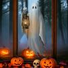 Halloween White Ghost Wall Sticker Living Room Holiday Party Decoration Horror Bat Ghost Self-adhesive Pvc Sticker