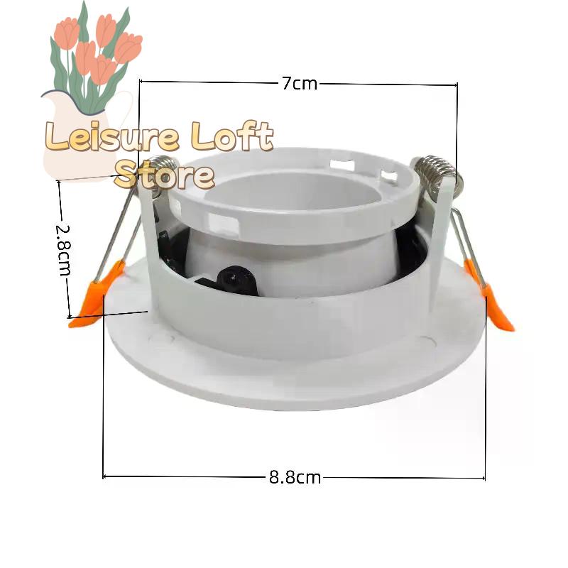 White/Black GU10 Lamp Holder Base Kit - 360° Adjustable Ceiling Spotlight with Easy Snap-In Installation