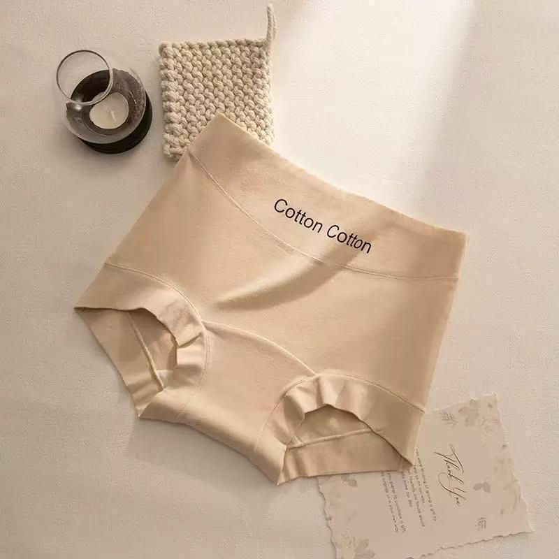Plus Size Seamless High-Waist Antibacterial Cotton Boxer Briefs