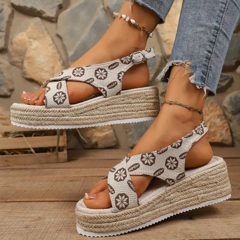 

Fashion 2025 Hot Sale Ladies Shoes Open Toe Women s Sandals Fashion Color Matching Casual Summer Plus Size Light Wedge Sandals Zapatos 42 бежевый