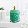 Light Luxury Glass Candy Jar with Lid Colorful Candy Storage Bottle Retro Candy Nut Storage Container Tabletop Craft Decoration