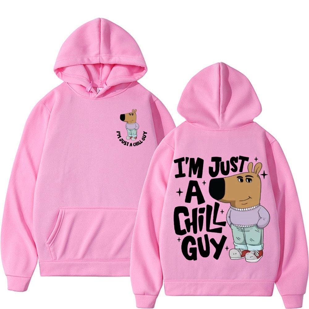 I'm Just A Chill Guy Meme Hoodie Funny Trendy Cute Viral Dog Cartoon Hoodies Men Women's Casual Autumn/Winter Comfort Sweatshirt