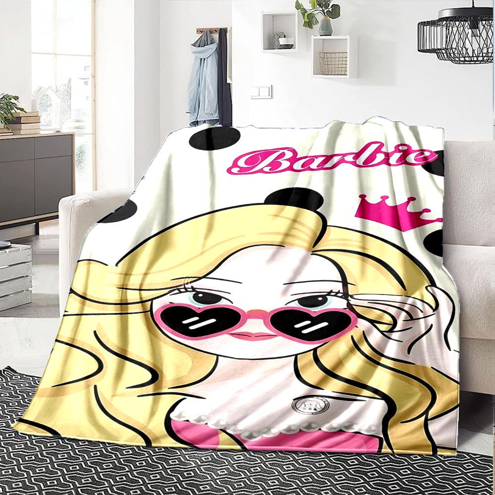 1pc Barbie Crown Flannel Blanket Soft Warm Throw for Home, Office, Travel, All Season Cozy Bedding Gift, Office