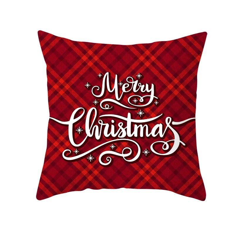 Classic Red Plaid Christmas Pillowcase Festive Home Decoration Gift Pillow Cushion Cover