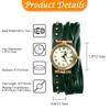 Genuine Leather Strap Gothic Roman Numeral Retro Analog Punk Quartz Adjustable Stylish Design Halloween Gift Women's Rivet-Wrapped Watch Dial,
