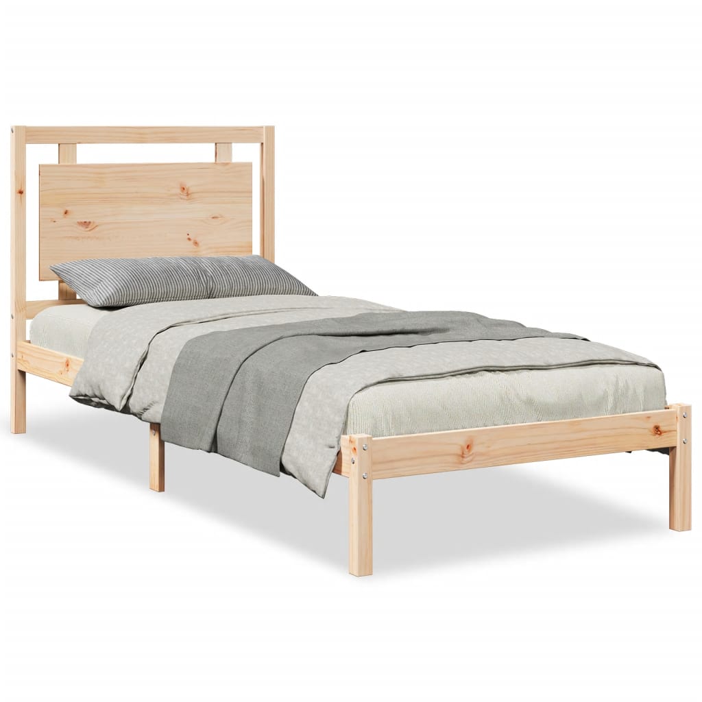 Solid Wood Bed Extra Long Without Mattress 100 x 220 cm