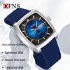 Oufanni TEMU Retro Waterproof Quartz Men's Watch with Double Calendar and Luminous 3D Scale.