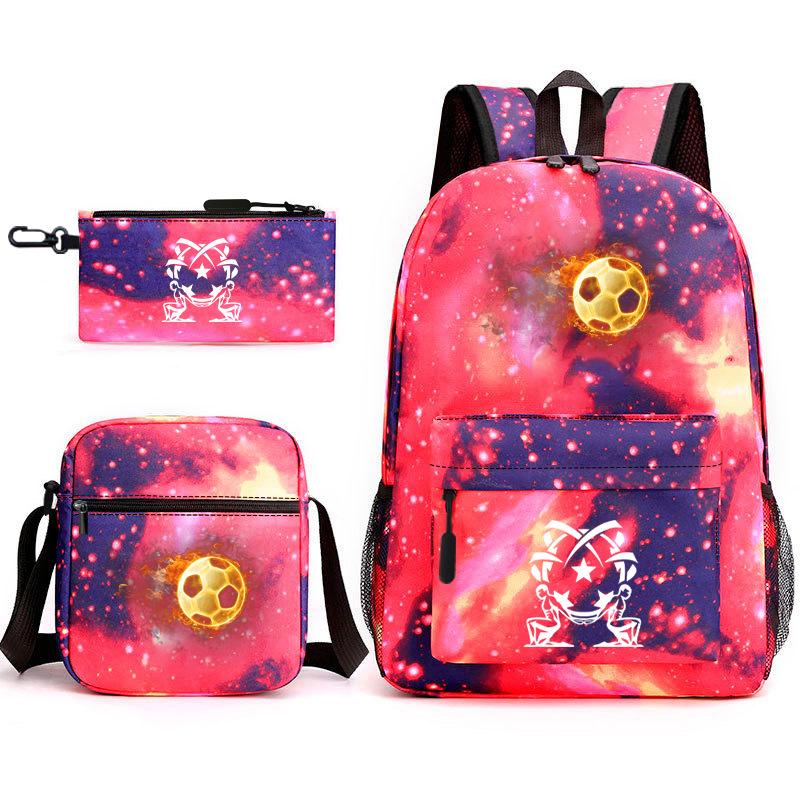 Sports Football Team Print Youth Primary and Secondary School Students C Luo Schoolbag Men and Women Leisure Travel Backpack CR7