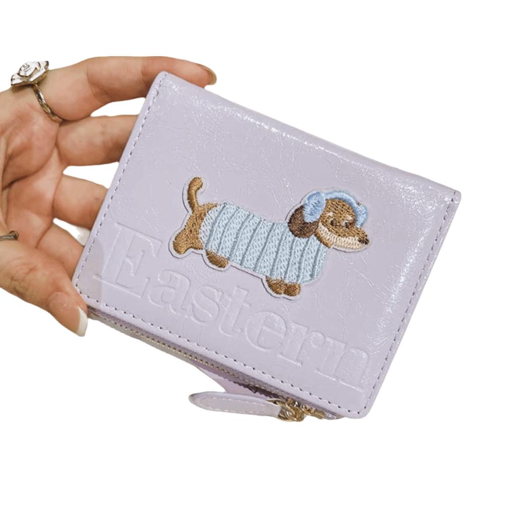 Fashion PU Leather Short Wallet Large Capacity Lightweight Card Bag Wallet Cute Cartoon Women Wallet