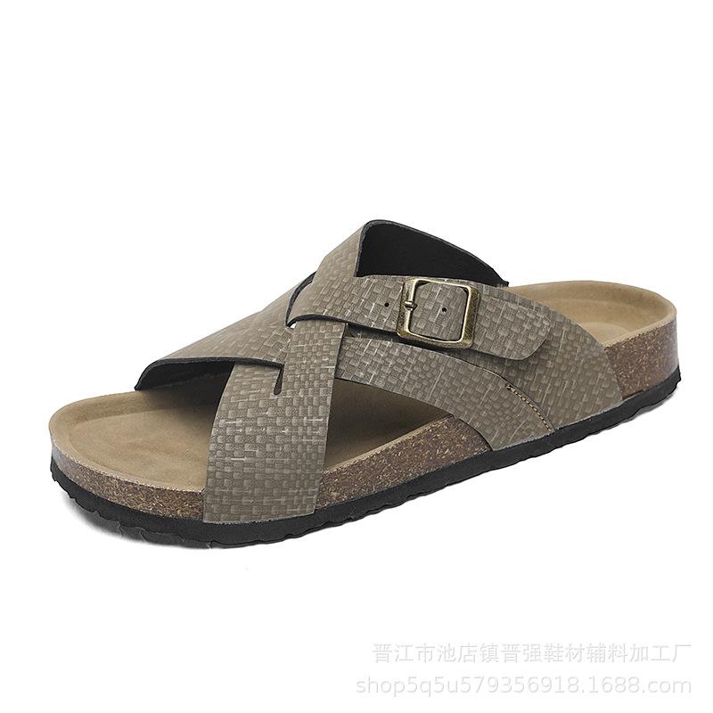 Summer new beach shoes outdoor outing platform men's dual-purpose non-slip sandals men's cork cool slippers