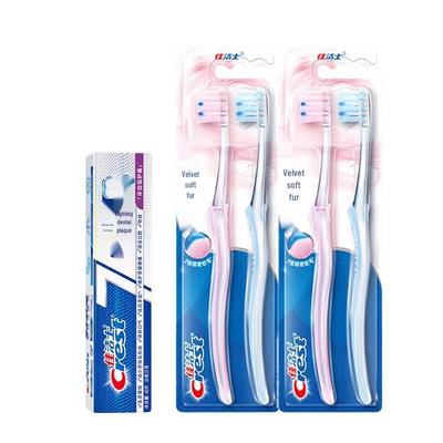 Crest All-in-One 7 Effects Toothpaste & Velvet Gum Care Toothbrush Bundle