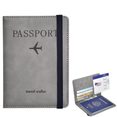 DELUXEFOX Passport Multifunctional ID Passport PU Leather Card Lightweight and Multiple Card Passport Storage Travel Accessories Case, Anti-Skimming,