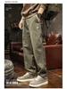 Men's Fleece-Lined Casual Cargo Pants - Straight Leg, Loose Fit, Plus Size, Autumn/Winter.