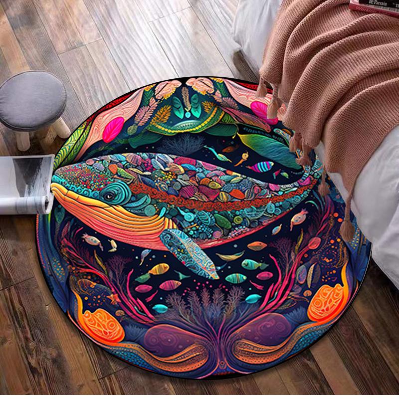Animal Circular Rug - Office Decorative Carpet For Living Room Bedroom Door Mat Floor Rug Computer Chair Area Rug