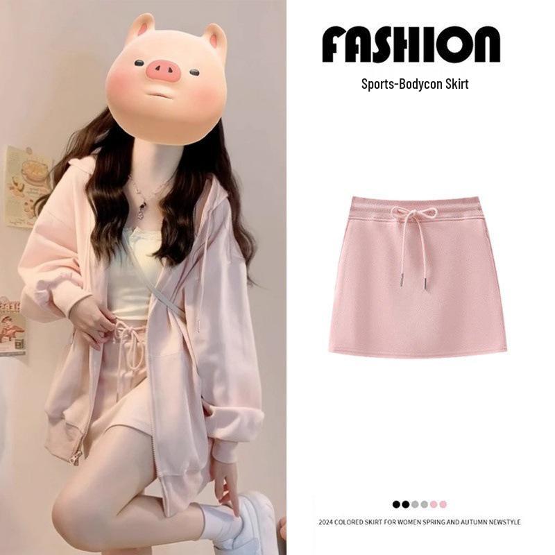 

Women s Casual Hoodie Sportswear Set - Versatile Spring Jacket and Short Skirt Korean Style Outfit 2026 S