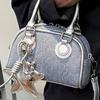 Denim Cloth Bag Women Fashionable Niche Design Cross-body Korean Style Ins Handheld Bowling