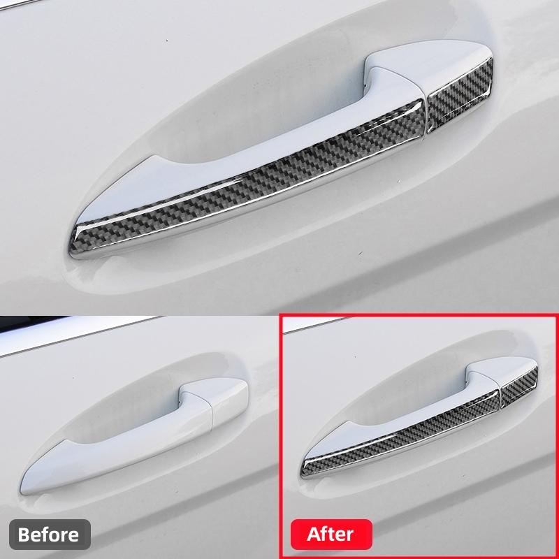For Mercedes Benz C CLASS W204 2007-2013 Car Exterior Door Handle Decorative Cover Sticker Carbon Fiber Modified Accessories