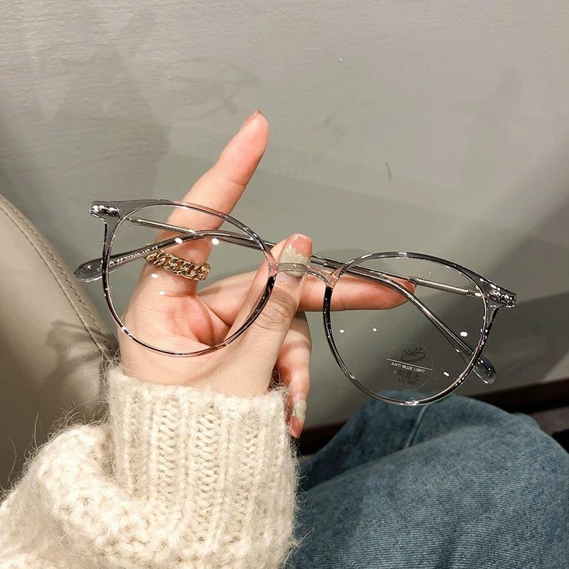 Ready Stock Korean Anti Radiation Eyeglasses Round Metal Frame Eyeglasses Women/Men