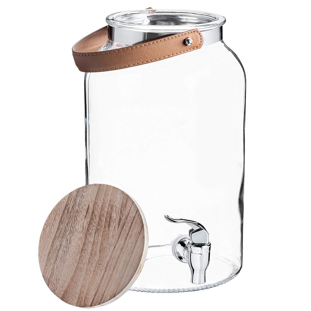 KADAX glass jar with tap lid and handle, 5.6 litres