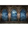 Medieval Castle Backdrop Halloween Decoration Brick Wall Iron Gate Pumpkin Graveyard Gothic Party Backgrounds for photographs