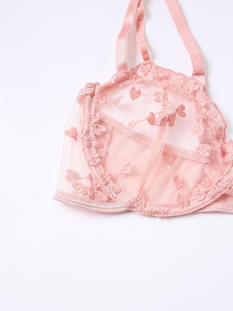 2024 Euro-Amerikanisches kleines Herz Spitzen-Dessous-Set