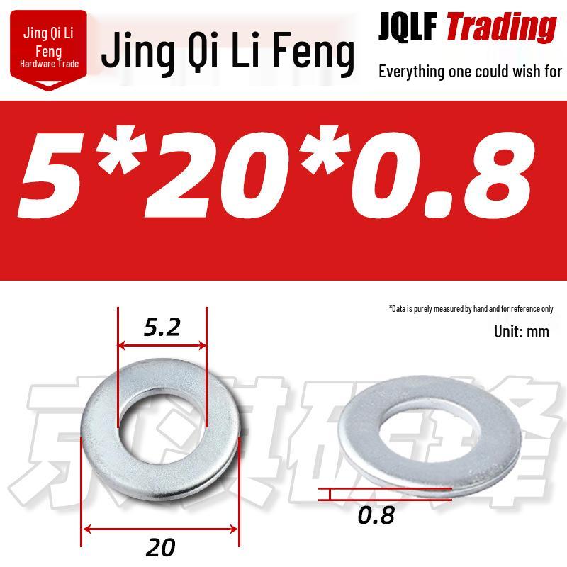 4.8 Grade Galvanized Flat Washer, M3-M14, Thickened Iron Gasket