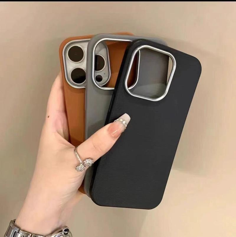 Luxury Matte Leather Phone Case For iPhone 17 16 15 14 Plus 16E 13 12 11 Pro Max X XS Max XR 7 8 SE2 Protection Shockproof Cover