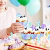 80Pcs Mermaid Cupcake Wrappers and Toppers Double Side Cupcake Liner Cupcake Decorations for Birthday Baby Shower Wedding