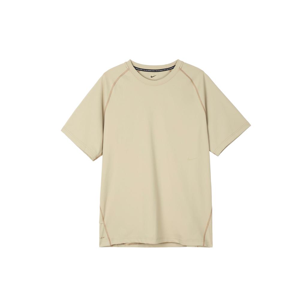 Nike Solid Color Letter Print Crew Neck T-Shirt Men Tops Khaki DQ4819-250