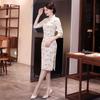 Chinese Style Cheongsam Retro Mid-length Improved Cheongsam Temperament Short-sleeved Dress