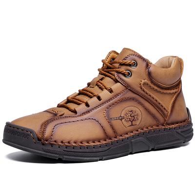 Handmade Leather Boots Men Shoes Comfortable Ankle Boots For Men Casual Shoes Large Size Tooling Shoes