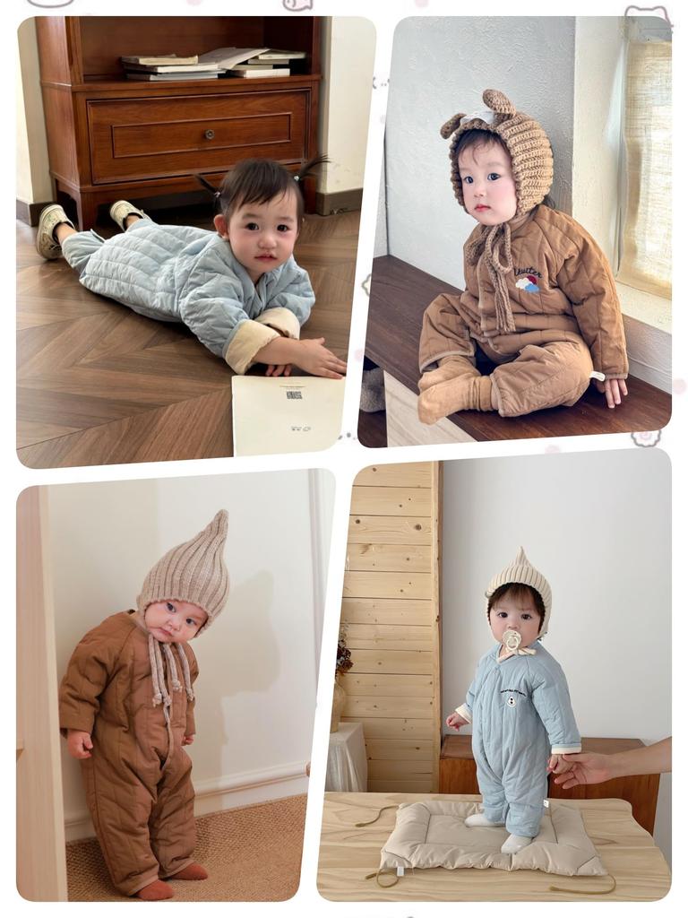 Baby Long Sleeve Baby Cute Sleepwear for Fall and for Boys and Girls [YuruNe] [Super Soft] Jumpsuit, Coverall, 95% Cotton, Romper, Winter,