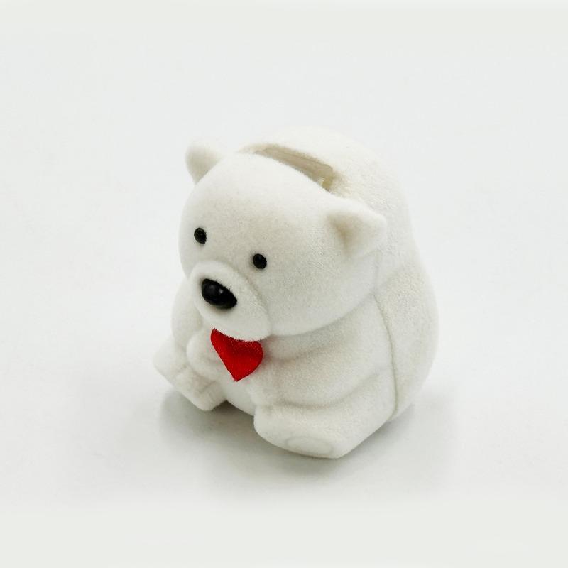 Bear-shaped tail ring box, earring box, animal cartoon jewelry packaging box, korean jewelry box