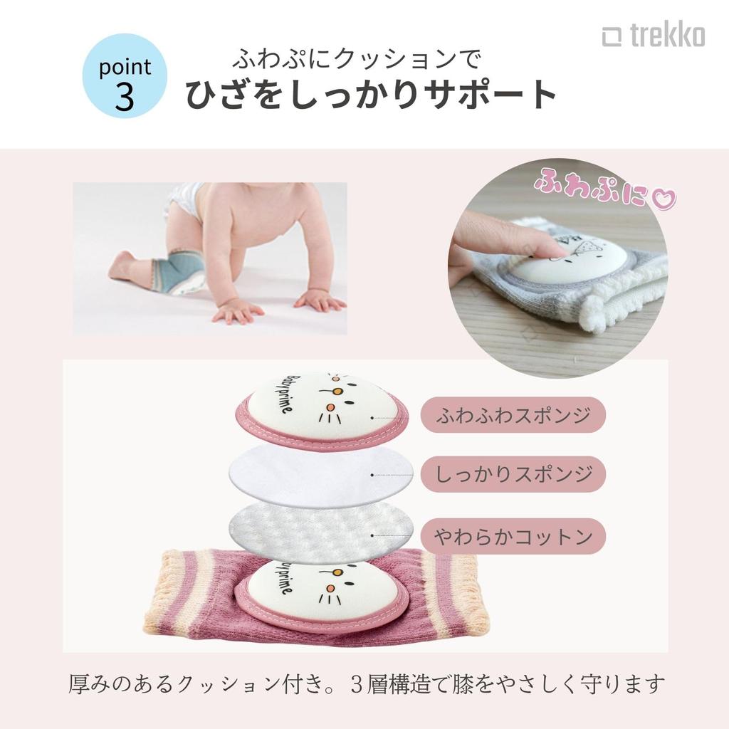 Baby Knee Baby Crawling Fluffy Knee 1 To 3 Years All Year Leg Sleeves One Size Fits [trekko] Pads, Supporters, Pads, Old, (Dusty Pink, Most)