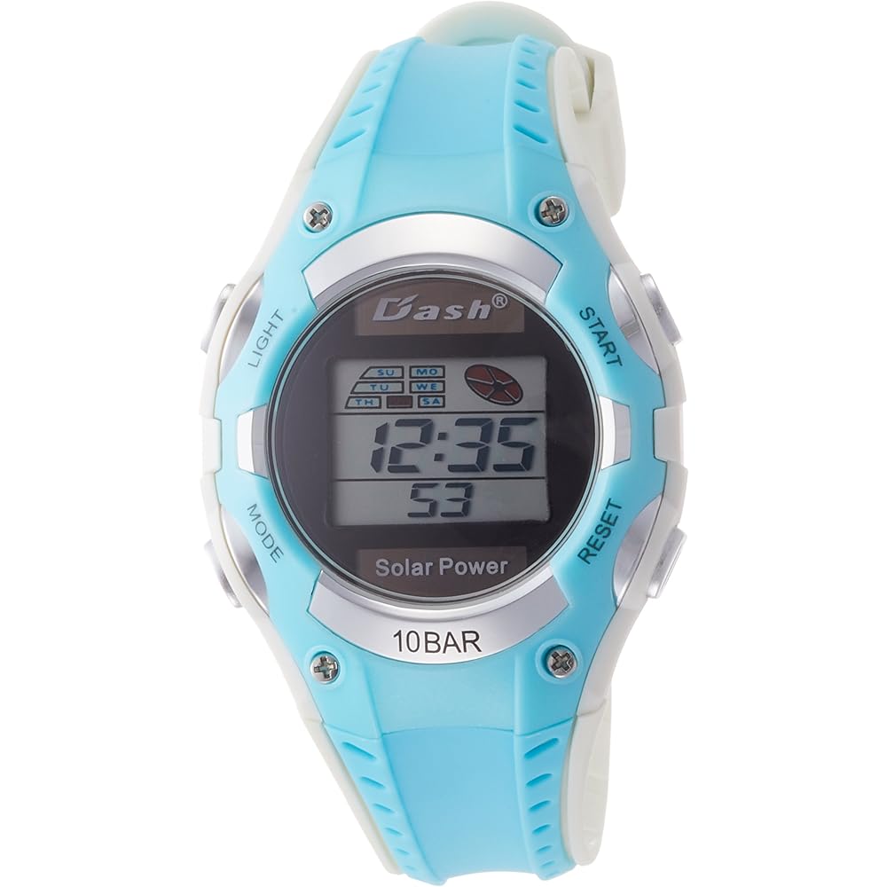 Alias Solar Digital Watch Waterproof Multifunction Backlight Black Dial with Urethane Strap for Women