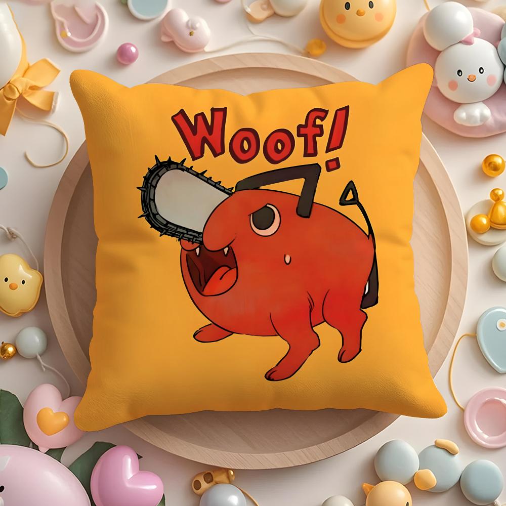 C-Chainsaw Anime M-ManS Cushion Cover Home & Car Multi-Scene Pillow Cover - Reversible, Soft & Durable for Daily Use