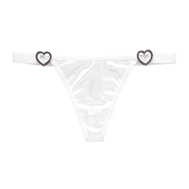 Sexy exquisite waist satin girl T-pants Sexy large size low waist one rope yoga thong S белый