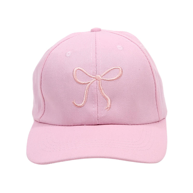 Bow Tie Baseball Cap Female Big Head Baseball Cap American Wide Brim Retro Trend Embroidery Duck Tongue Cap