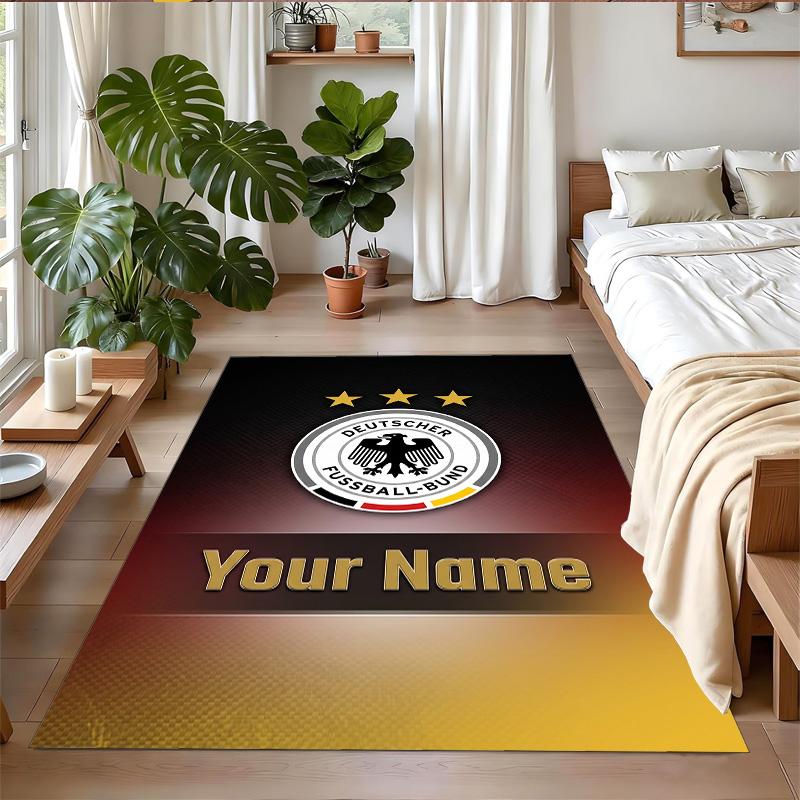 Crystal Velvet Rug Custom Name Text, Soft Non Slip Floor Mat Home DecorGermany National Football Team