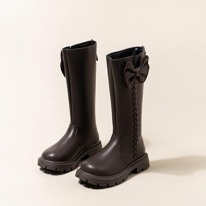 

Модные высокие сапоги в британском стиле, осень и зима, новые одинарные кожаные сапоги, детские универсальные сапоги принцессы 31 коричневый