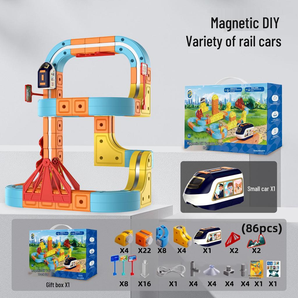 Electric Magnetic High-Speed Train Set for Kids - DIY Changeable Track Toy