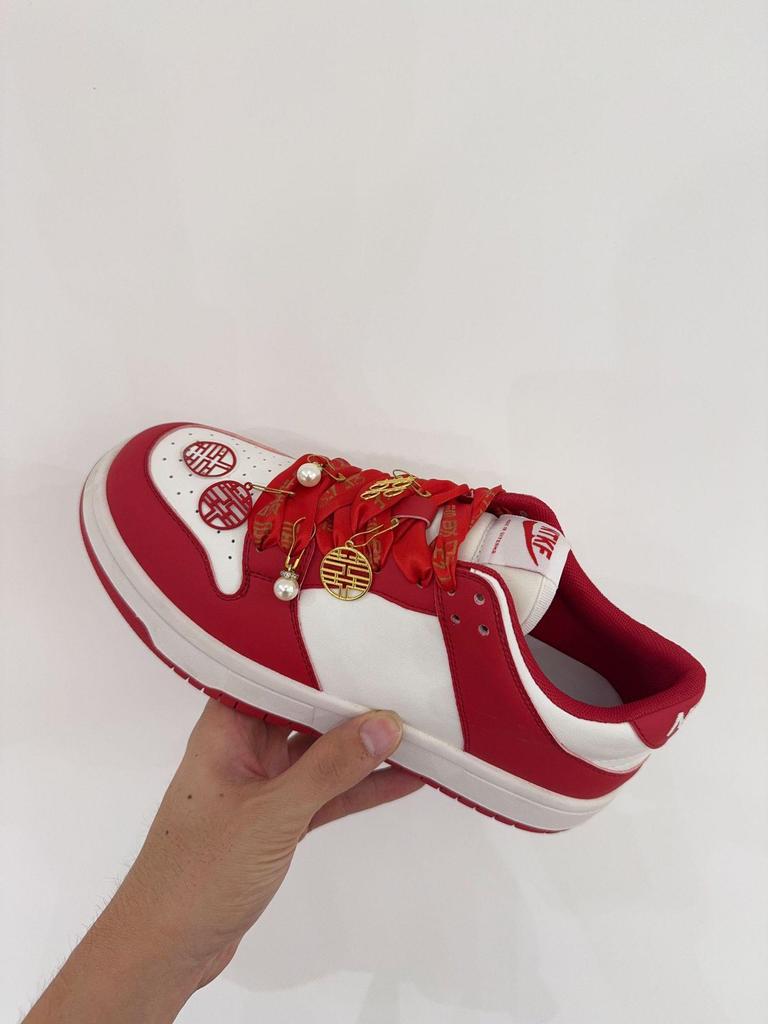 AJ 2025 Bridal & Sports Sneakers: Women's Red Two-Wear Wedding Shoes & Men's Couple Style