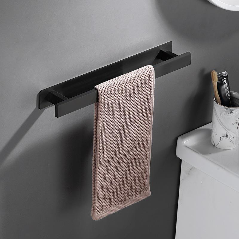 Stainless Steel Towel Rack No Drilling No Nails For Bathroom Toilet Single Rod Bathroom Hardware Towel Hanger Towel Bar
