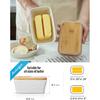 Butter Dish with Lid, Large Butter Dish for Countertop, Ceramic Butter Container with Knife Double Silicone Seal Unique Stone Butter Dishes with