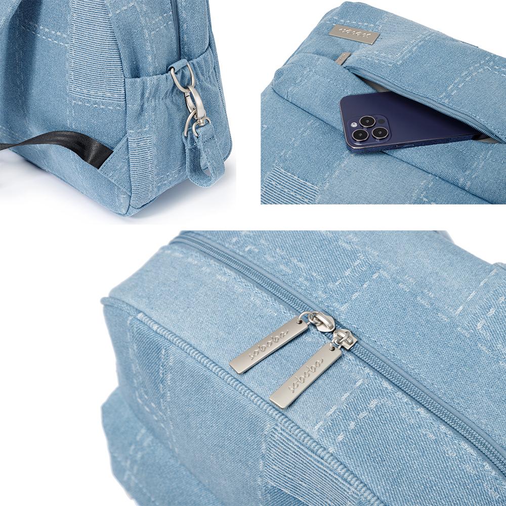 Soboba New 2024 Stylish Mommy Diaper Backpack Denim Large Capacity Multi-Funciontal Travelling Diaper Bag For Women