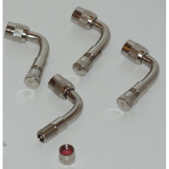 10 Kits Brass Tire Valve Stem Extension Chrome coated 90 Degree