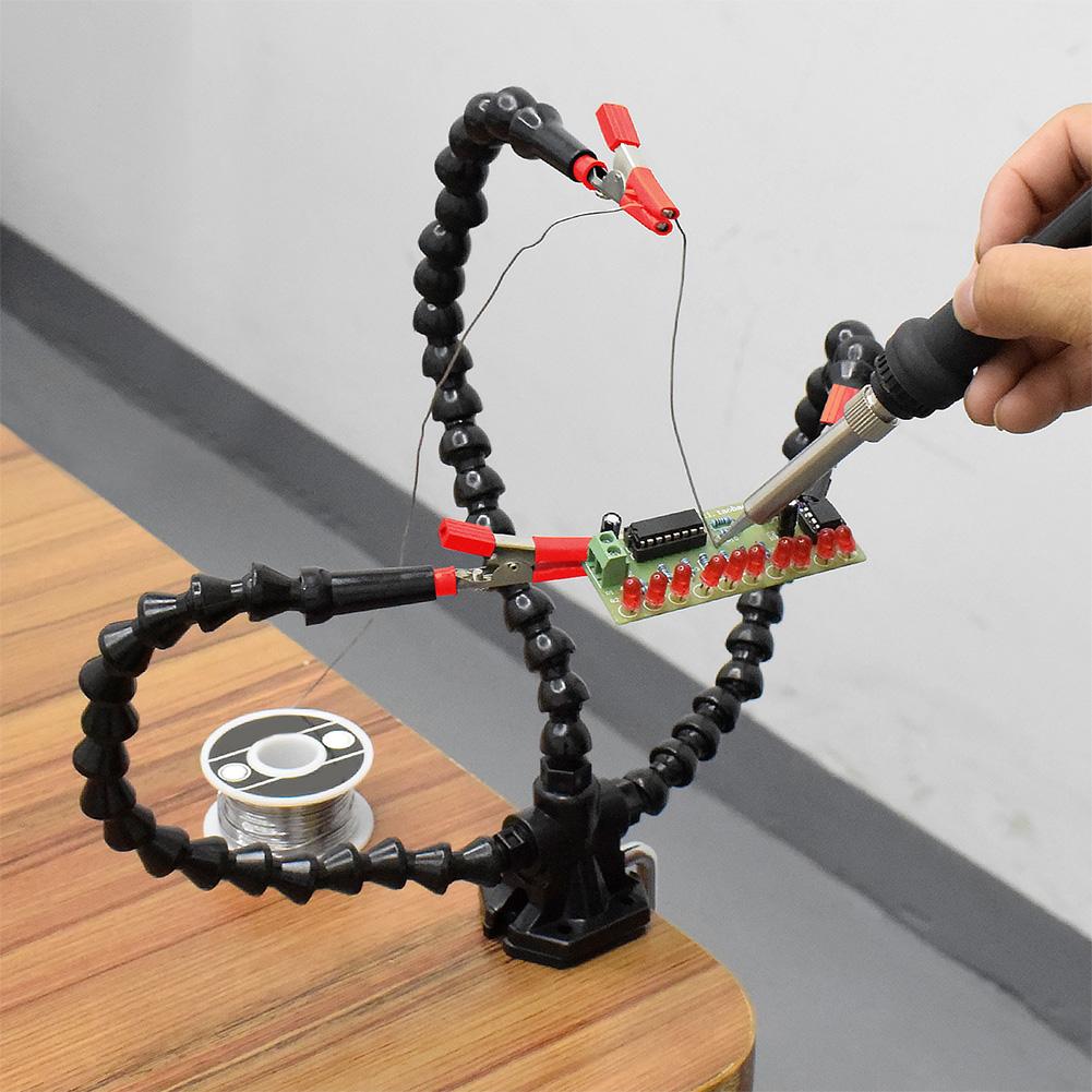 Desk Clamp Soldering Helping Hand 3/4/5 Flexible Arms PCB Holder Stand Solder Stand for Electronics Repair Jewelry Hobby