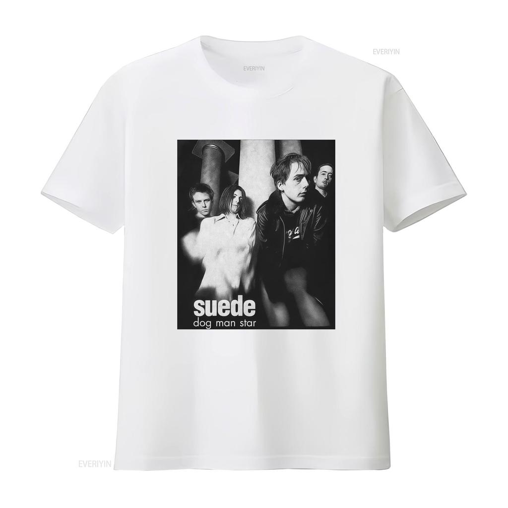 Vintage 80s 90s Suede Band Britpop Dog Man Star T Shirt vintage Washed Breathable Unisex fashion graphic Versatile homme