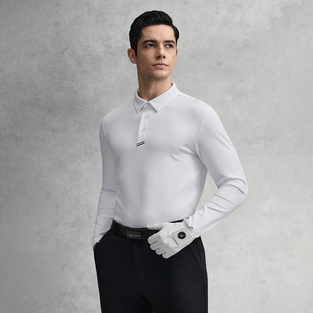 Fila Golf Series Fashion Simple Classic Sports Casual Training Golf Quality Versatile Comfortable Long Sleeve Polo Shirt Men Tops A11M615227FWT